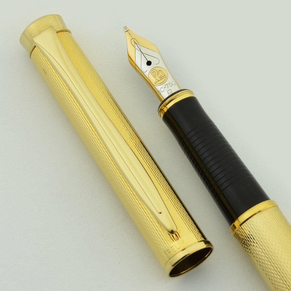 Pelikan New Classic P395 Fountain Pen - GP Guilloche, Gold Trim